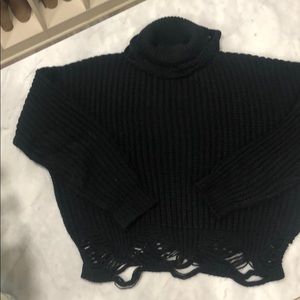 Black Cowl Neck Sweater